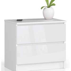 Ak furniture Komoda Liv 60 cm bílá lesklá