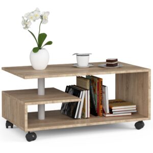 Ak furniture Konferenční stolek na kolečkách Vini dub sonoma