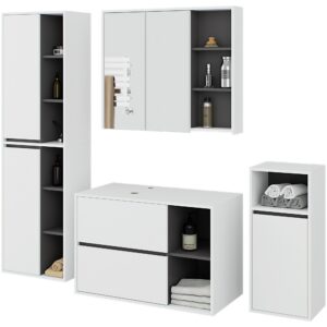 Ak furniture Koupelnová sestava VAMI II bílá/grafitově šedá
