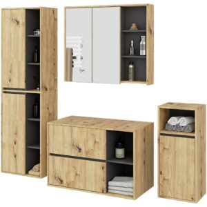 Ak furniture Koupelnová sestava VAMI II dub artisan/grafitově šedá