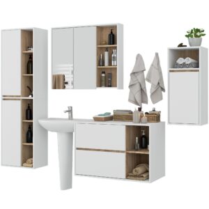 Ak furniture Koupelnová sestava VAMI bílá/dub sonoma