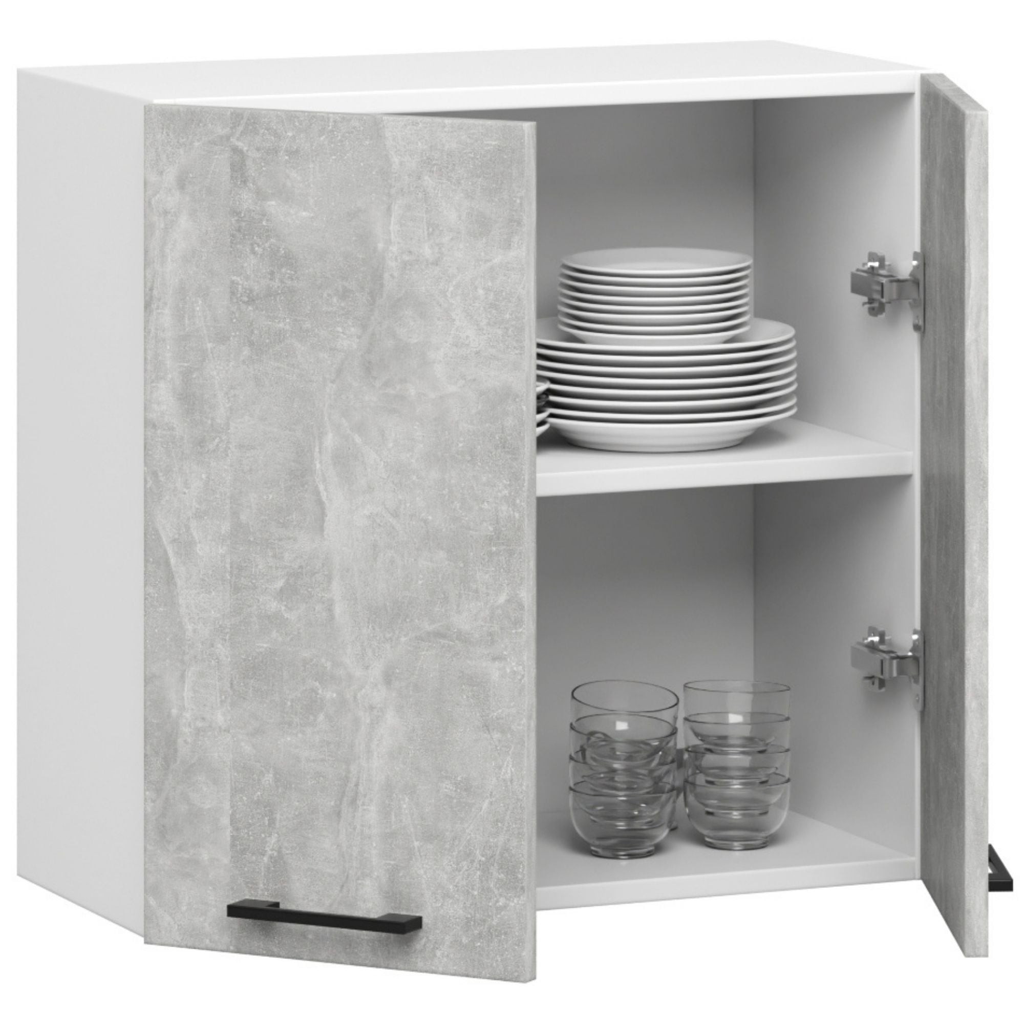 Ak furniture Kuchyňská závěsná skříňka Olivie W II 60 cm bílá/beton - Obrázek 2