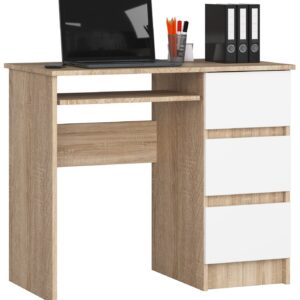 Ak furniture Psací stůl A-6 90 cm dub sonoma/bílý pravý