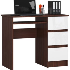 Ak furniture Psací stůl A-6 90 cm wenge/bílý pravý