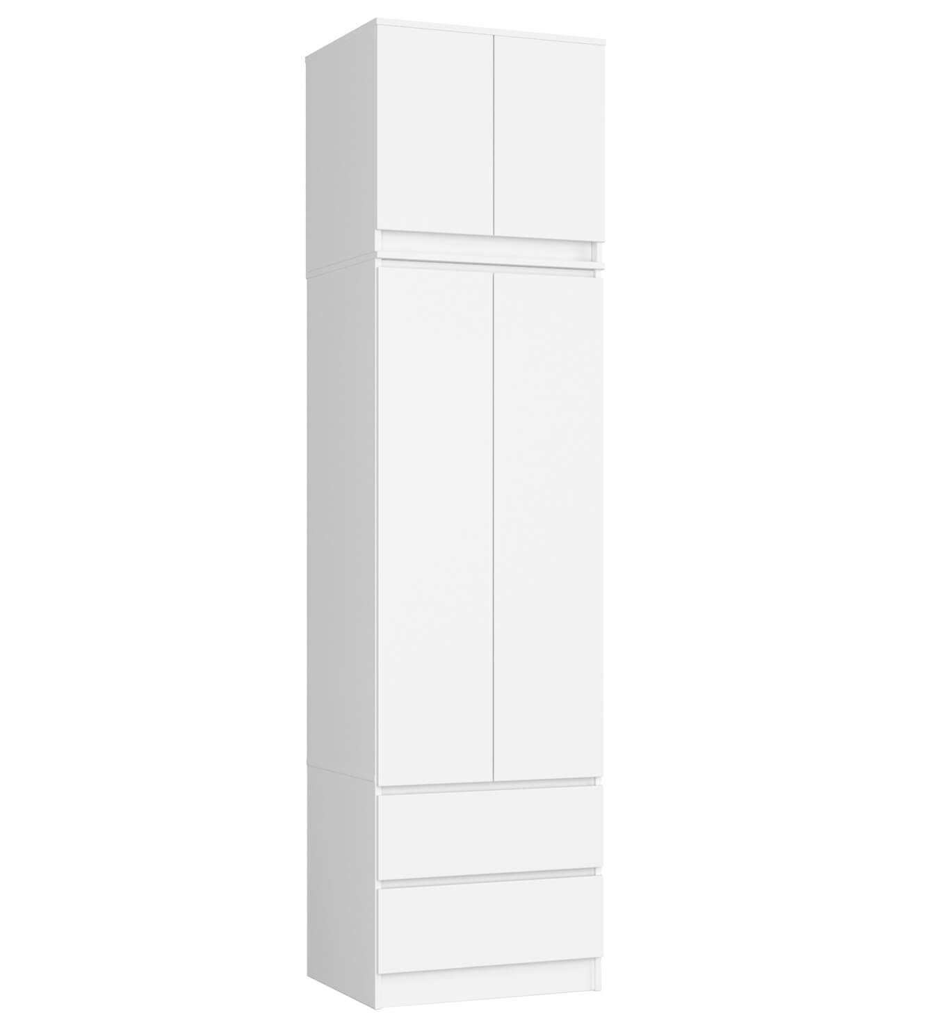 Ak furniture Šatní skříň s nástavcem Star 60 cm bílá