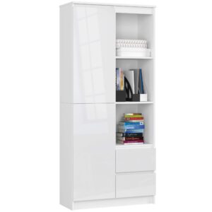 Ak furniture Skříň Rexa 80 cm bílá lesk