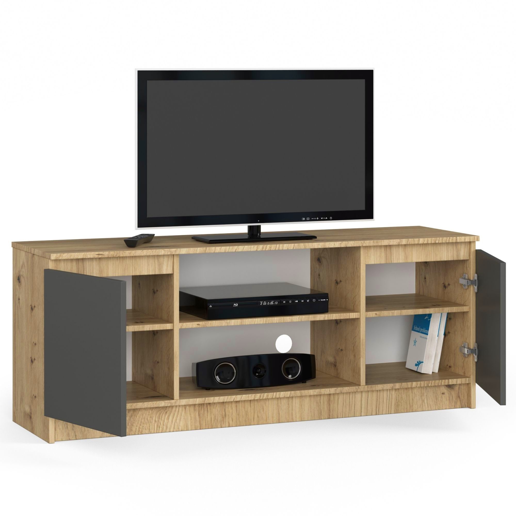 Ak furniture TV stolek Beron 140 cm dub artisan/grafit šedý - Obrázek 2