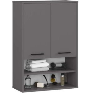 Ak furniture Závěsná koupelnová skříňka Fin W64 2D 64 cm grafit