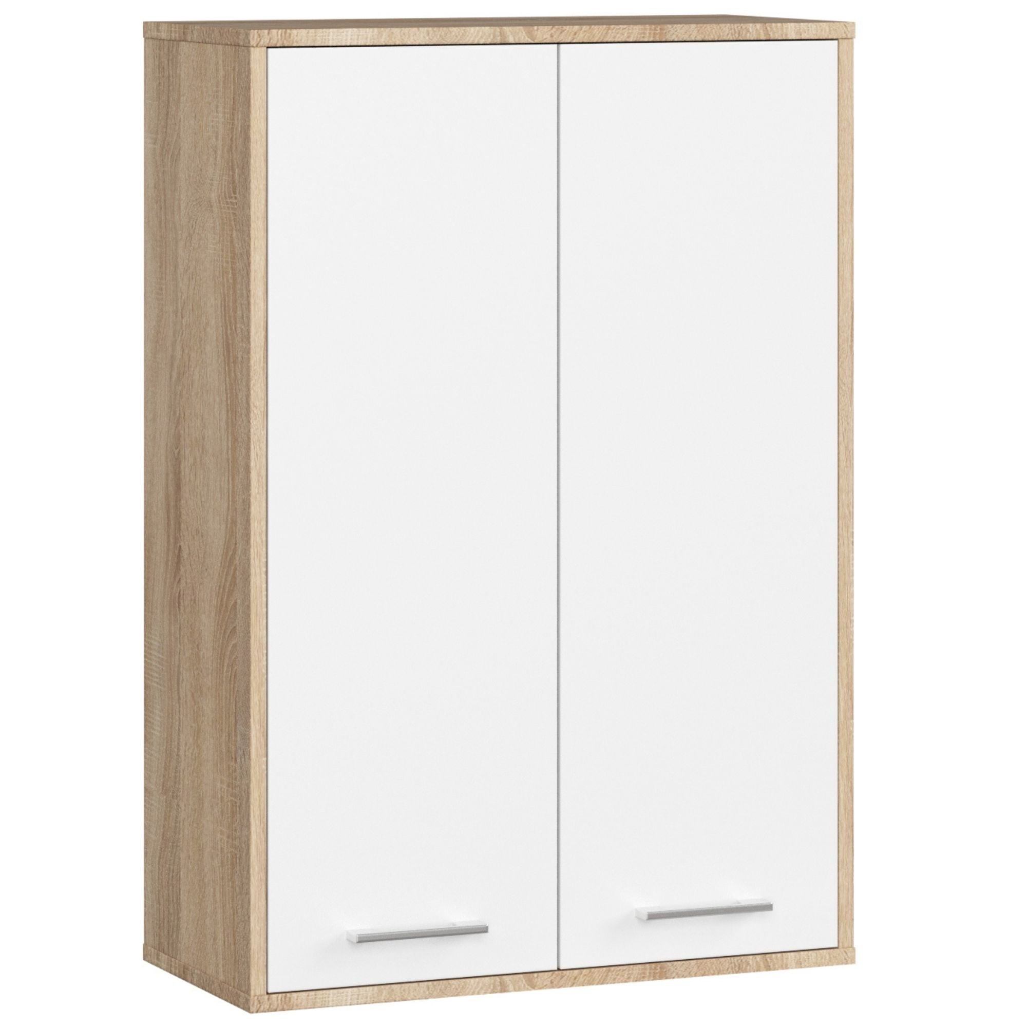 Ak furniture Závěsná koupelnová skříňka Fin W64 64 cm bílá/dub sonoma II