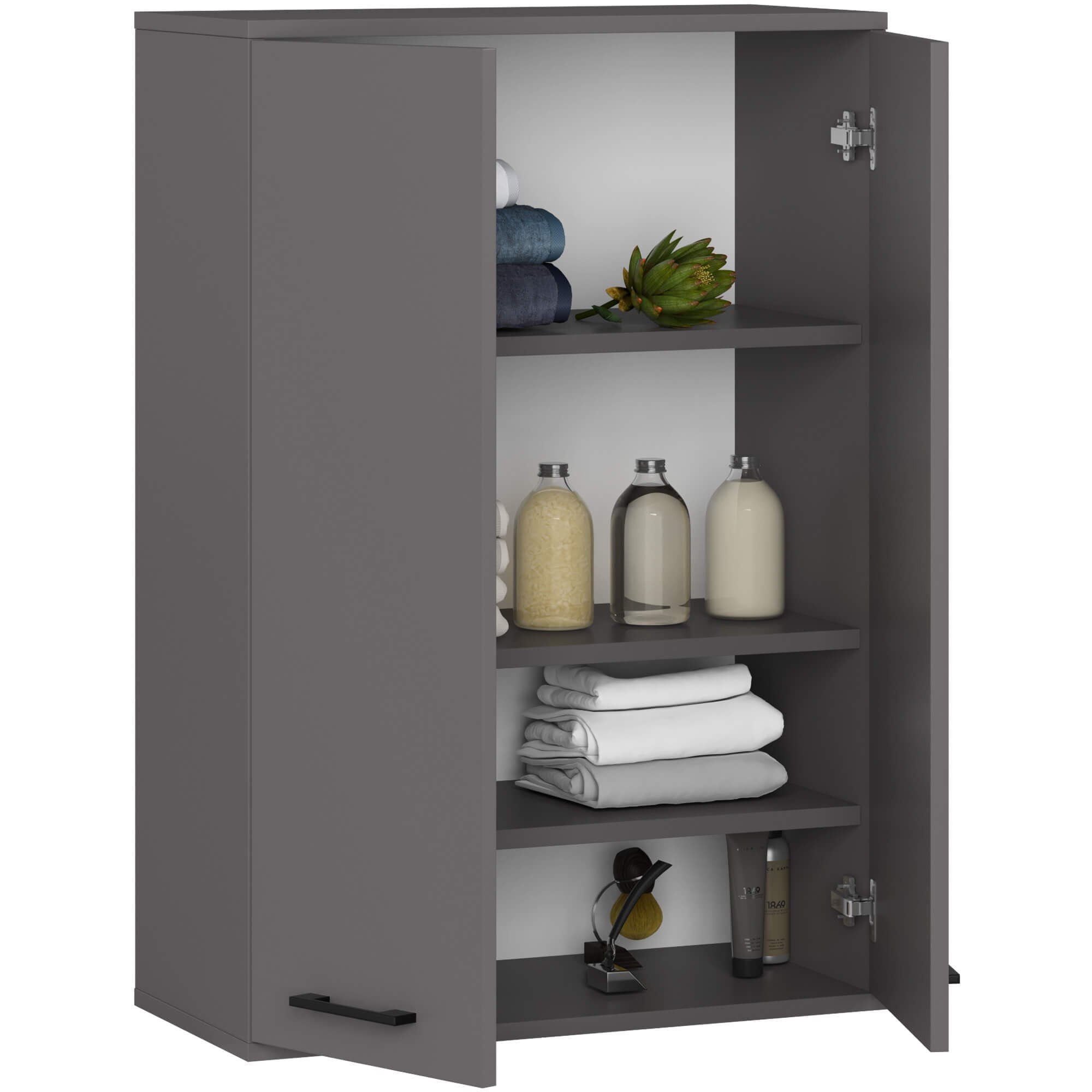 Ak furniture Závěsná koupelnová skříňka Fin W64 64 cm grafit - Obrázek 2