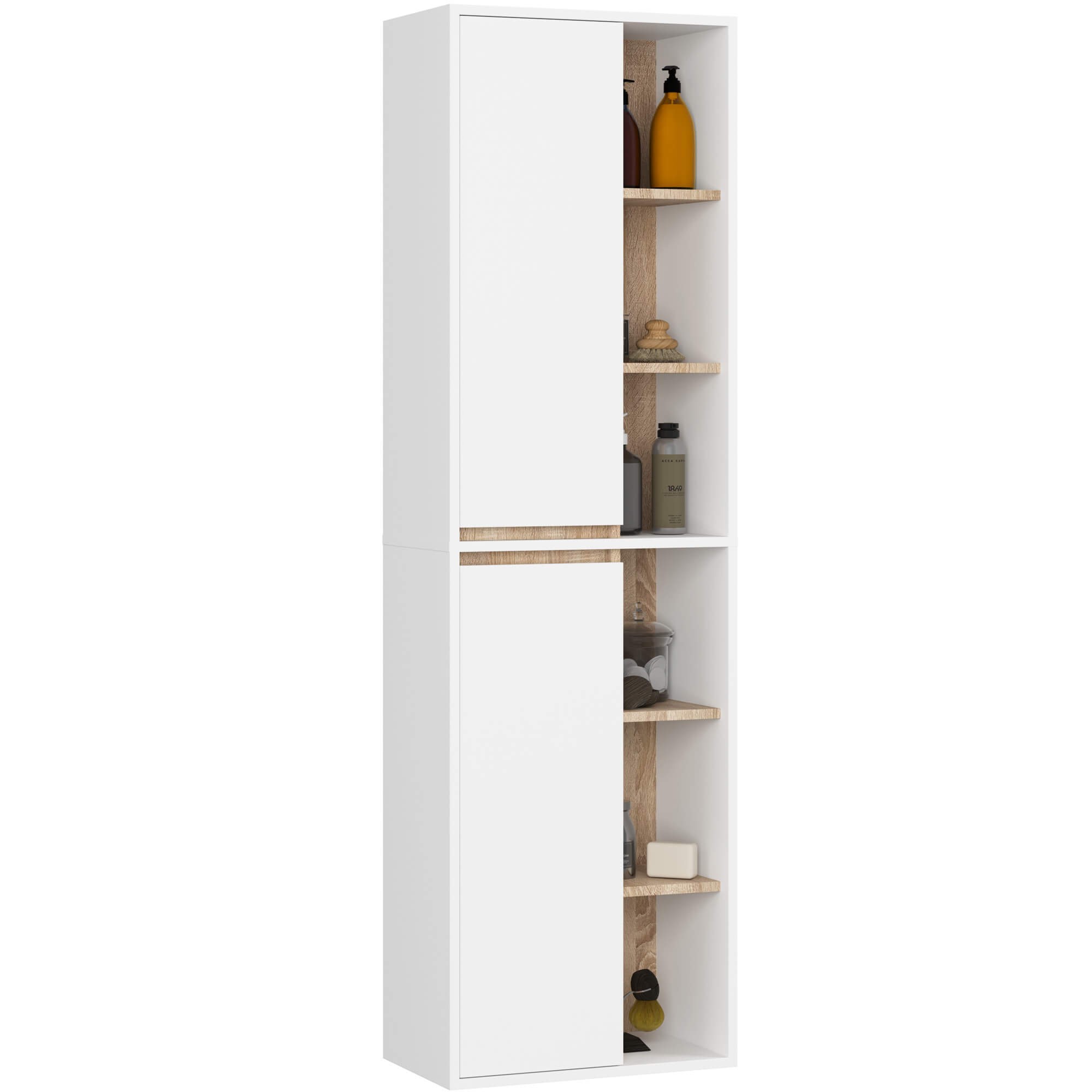 Ak furniture Závěsná koupelnová skříňka VAMI 50 cm bílá/dub sonoma