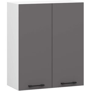 Ak furniture Závěsná kuchyňská skříňka OLIVIE 60x72 cm matná bílá/matná grafitově šedá