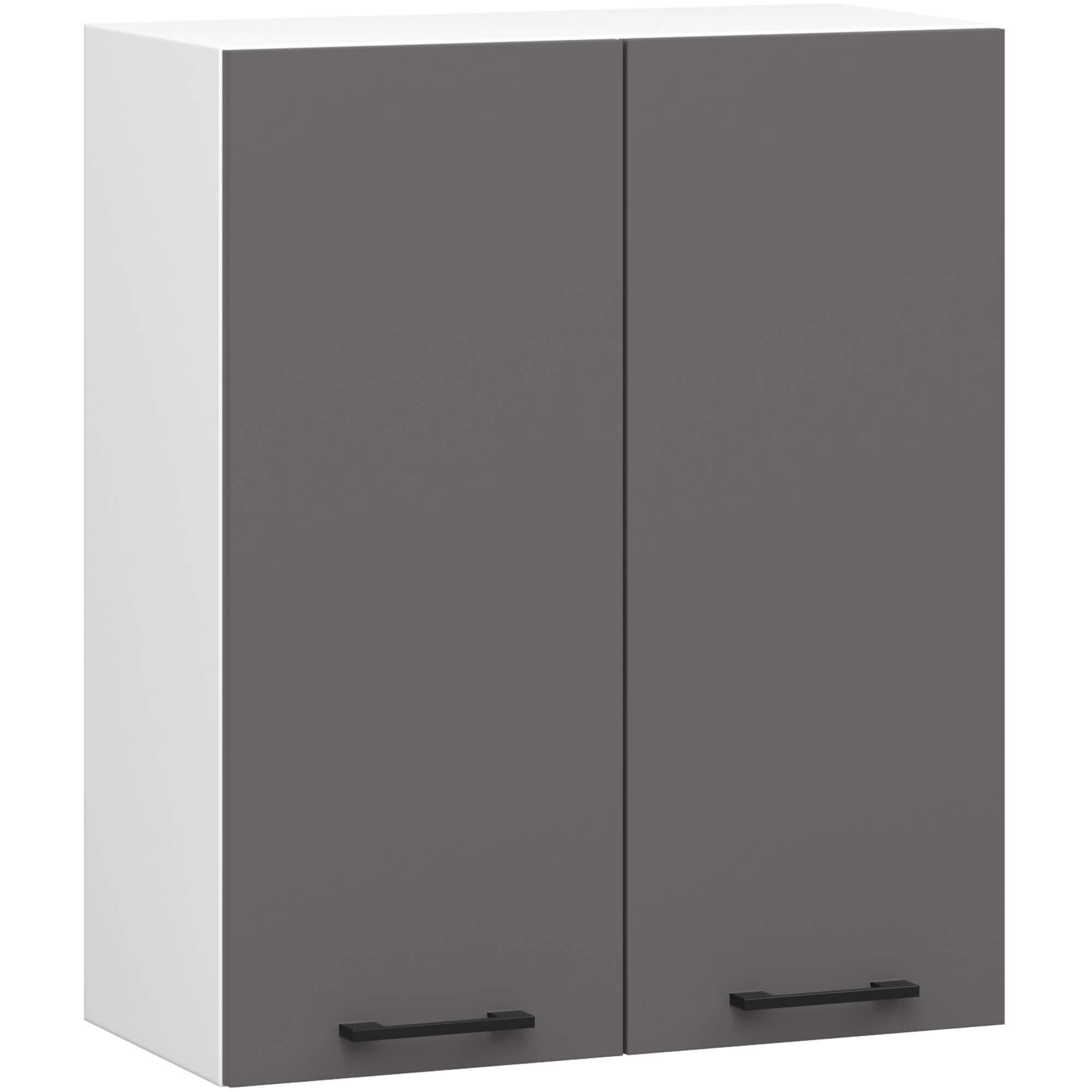 Ak furniture Závěsná kuchyňská skříňka OLIVIE 60x72 cm matná bílá/matná grafitově šedá