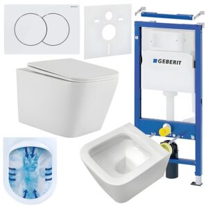 BPS-koupelny Podomítkový modul Geberit DuoFix s WC mísou AQ-WH-03 + ovládací tlačítko Delta 01 bílá