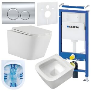 BPS-koupelny Podomítkový modul Geberit DuoFix s WC mísou AQ-WH-03 + ovládací tlačítko Delta 20 chrom