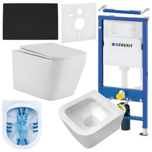 BPS-koupelny Podomítkový modul Geberit DuoFix s WC mísou AQ-WH-03 + ovládací tlačítko Delta 50 černá mat