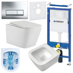 BPS-koupelny Podomítkový modul Geberit DuoFix s WC mísou AQ-WH-03 + ovládací tlačítko Delta 50 chrom