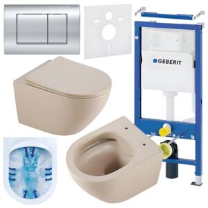 BPS-koupelny Podomítkový modul Geberit DuoFix s WC mísou MU-CAP-RIM-03 + ovládací tlačítko Delta 30 chrom