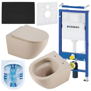 BPS-koupelny Podomítkový modul Geberit DuoFix s WC mísou MU-CAP-RIM-03 + ovládací tlačítko Delta 50 černá mat