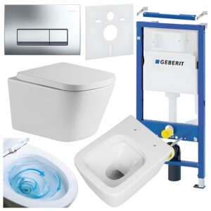 BPS-koupelny Podomítkový modul Geberit DuoFix s WC mísou VA-WH-TR-02 + ovládací tlačítko Delta 50 chrom