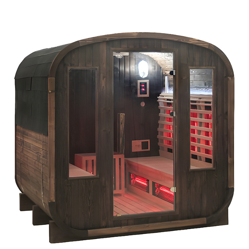 BPS-koupelny Zahradní kombinovaná sudová sauna 2v1 HYD-4766 - Infrasauna + finská sauna 180x200