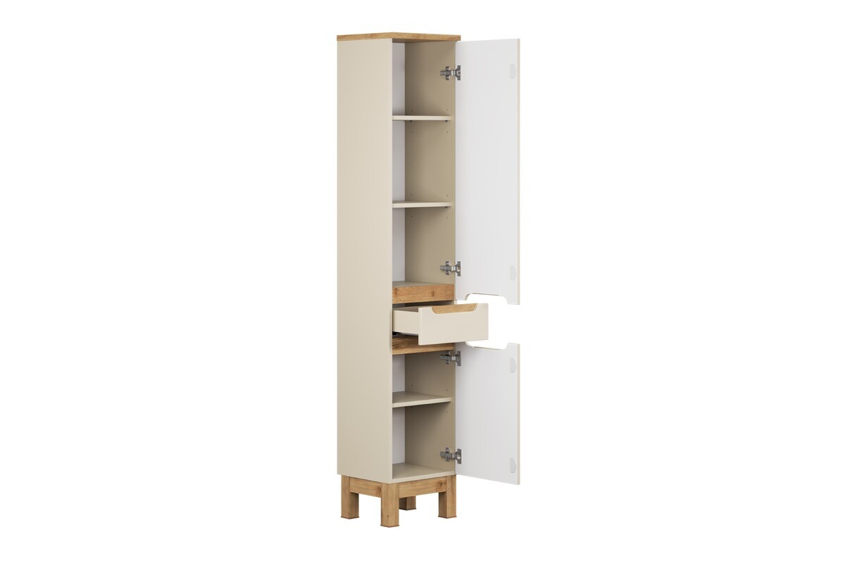 Comad Koupelnová sestava Bali Nature s deskou a skříňkami 80 cm kašmírová/dub wotan - Obrázek 2