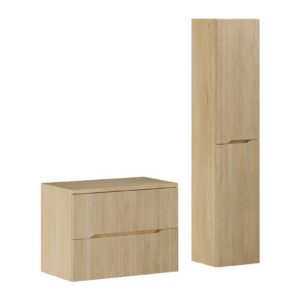 Comad Koupelnová sestava Nordic s deskou a skříňkami 80 cm dub cremona