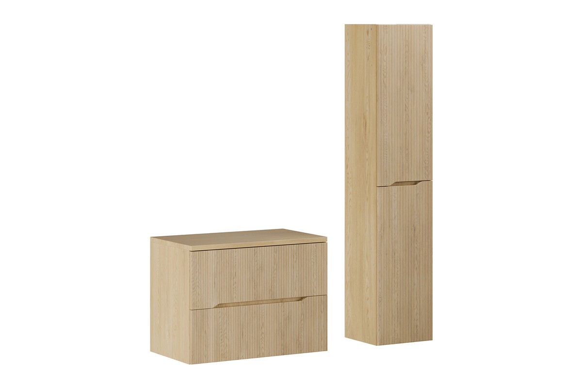 Comad Koupelnová sestava Nordic s deskou a skříňkami 80 cm dub cremona