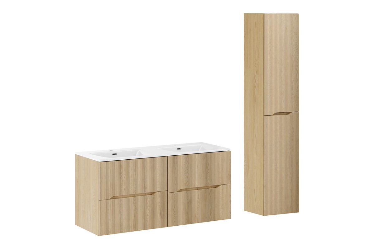 Comad Koupelnová sestava Nordic se skříňkami a zápustnými umyvadly 120 cm dub cremona