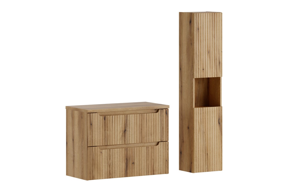 Comad Koupelnová sestava Nova s deskou a skříňkami 80 cm dub coast evoke
