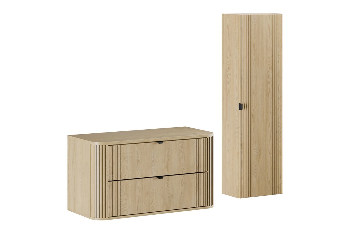 Comad Koupelnová sestava Ovalia se skříňkami 100 cm dub Cremona