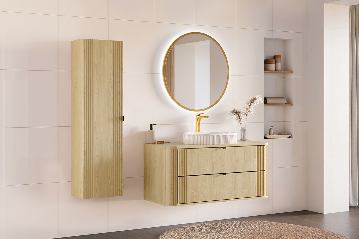 Comad Koupelnová sestava Ovalia se skříňkami 120 cm dub Cremona - Obrázek 2