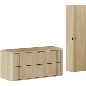 Comad Koupelnová sestava Ovalia se skříňkami 120 cm dub Cremona