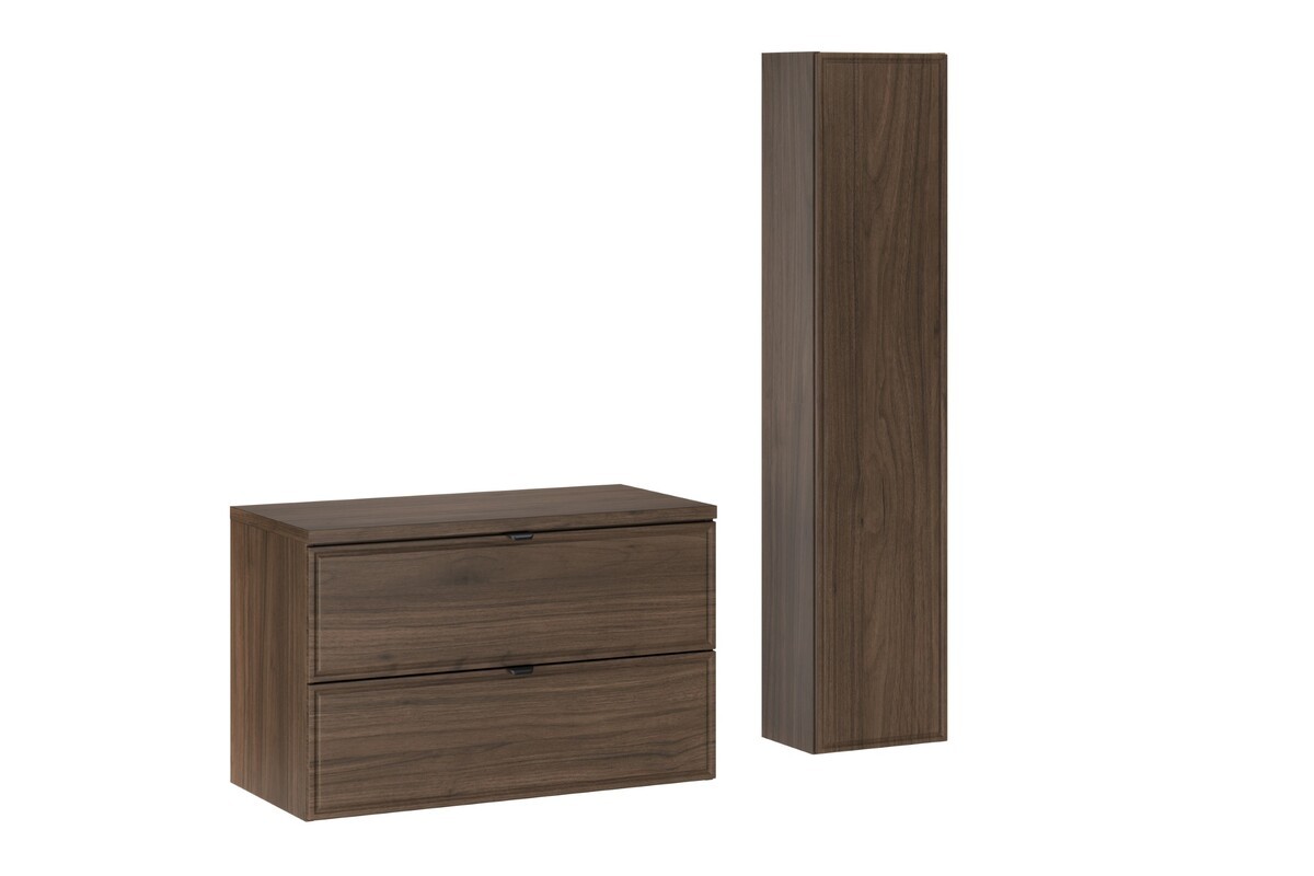 Comad Koupelnová sestava Villa s deskou a skříňkami 80 cm ořech