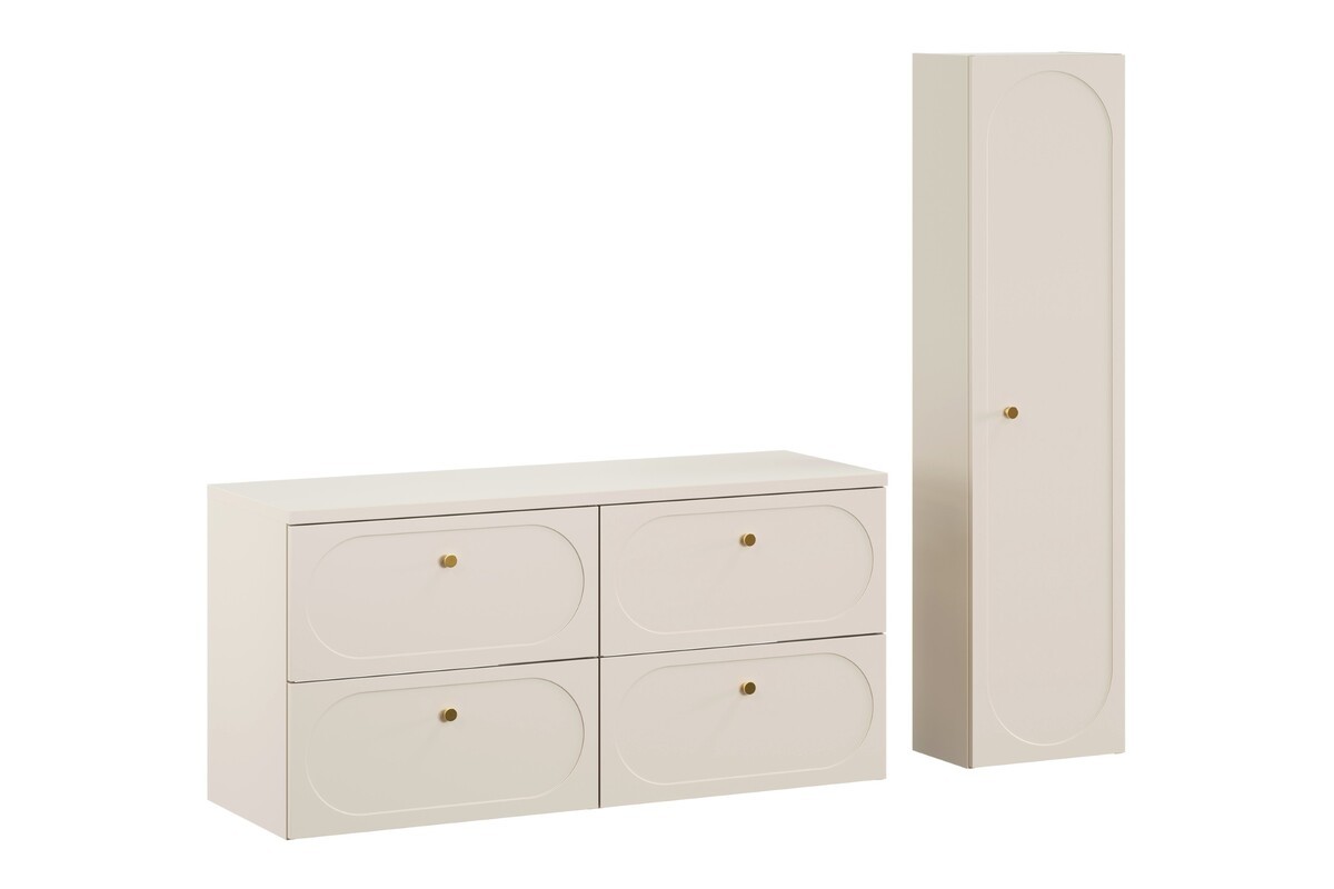 Comad Koupelnová sestava s deskou a skříňkami Donna 120 cm písková