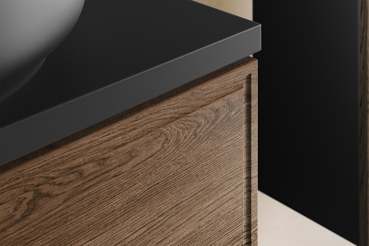 Comad Koupelnová sestava s deskou a skříňkami Talia Casella 120 cm černý mat/dub casella - Obrázek 2