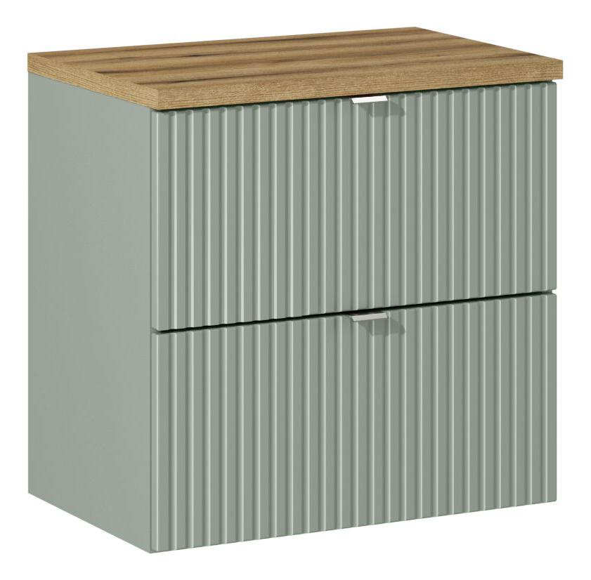 Comad Koupelnová skříňka pod deskové umyvadlo Line Reed Green 60 rákosově zelená/dub coast evoke