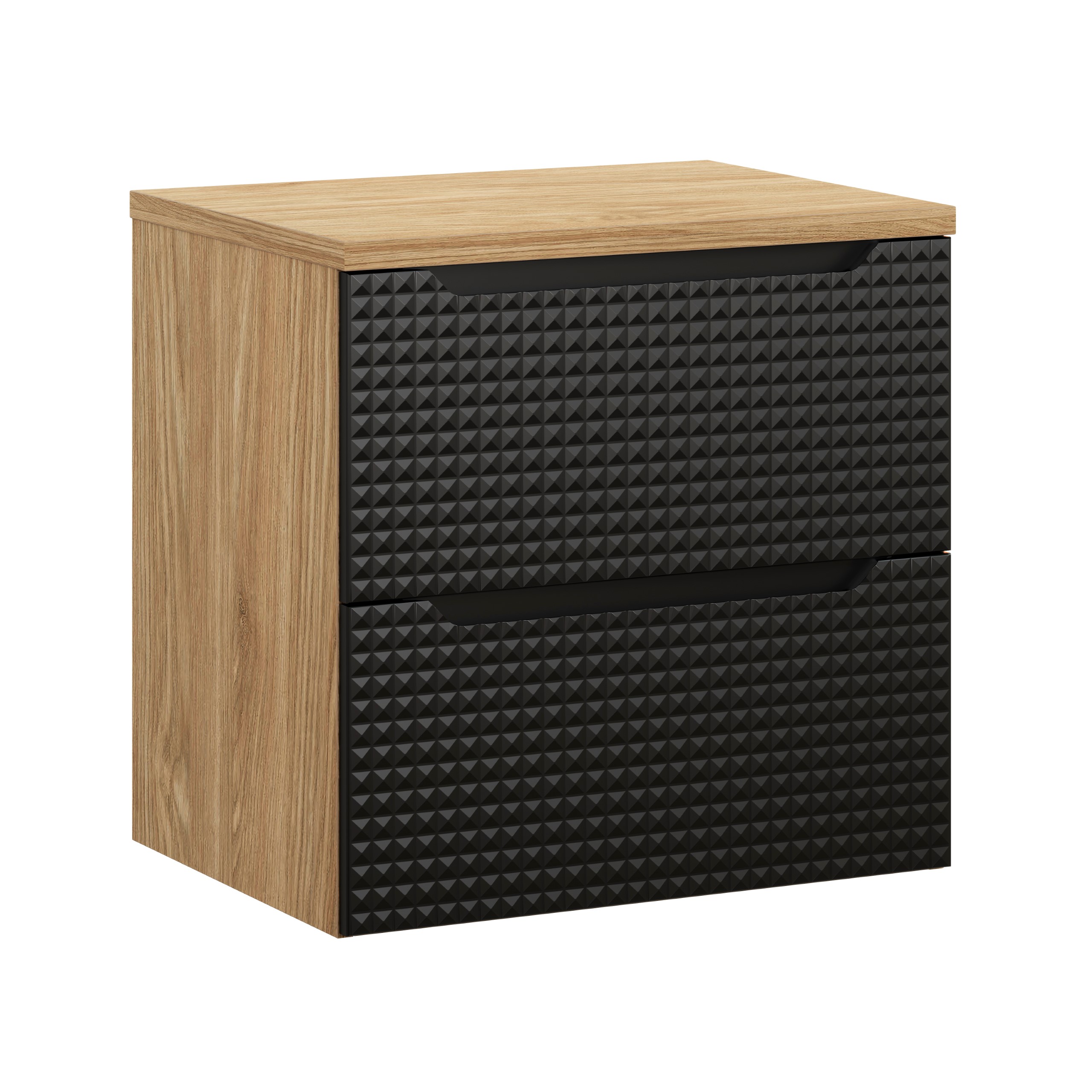 Comad Koupelnová skříňka pod deskové umyvadlo Luxor Black 60 černá/dub olejovaný