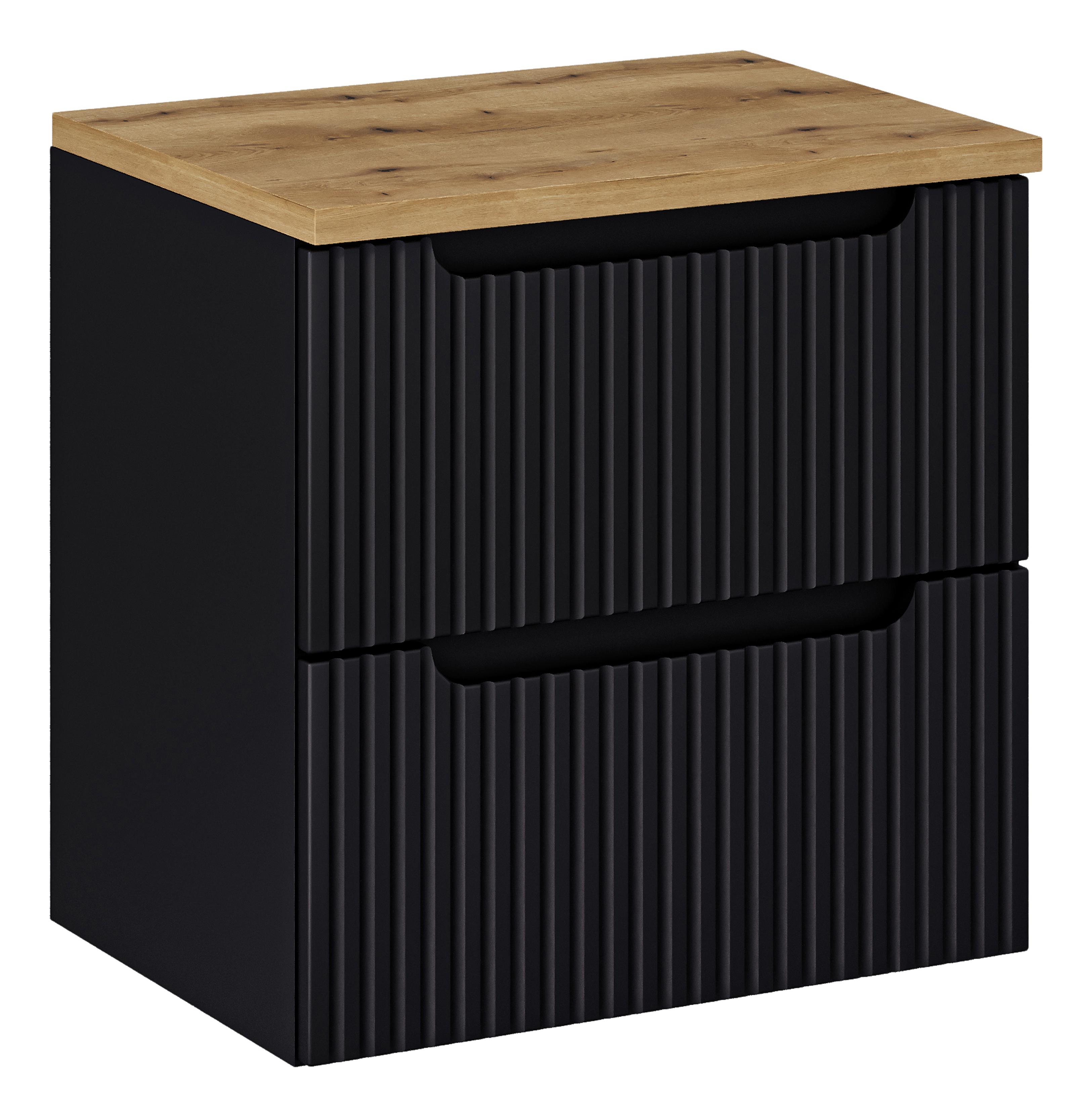 Comad Koupelnová skříňka pod deskové umyvadlo Nova Black 60 černá/dub coast evoke