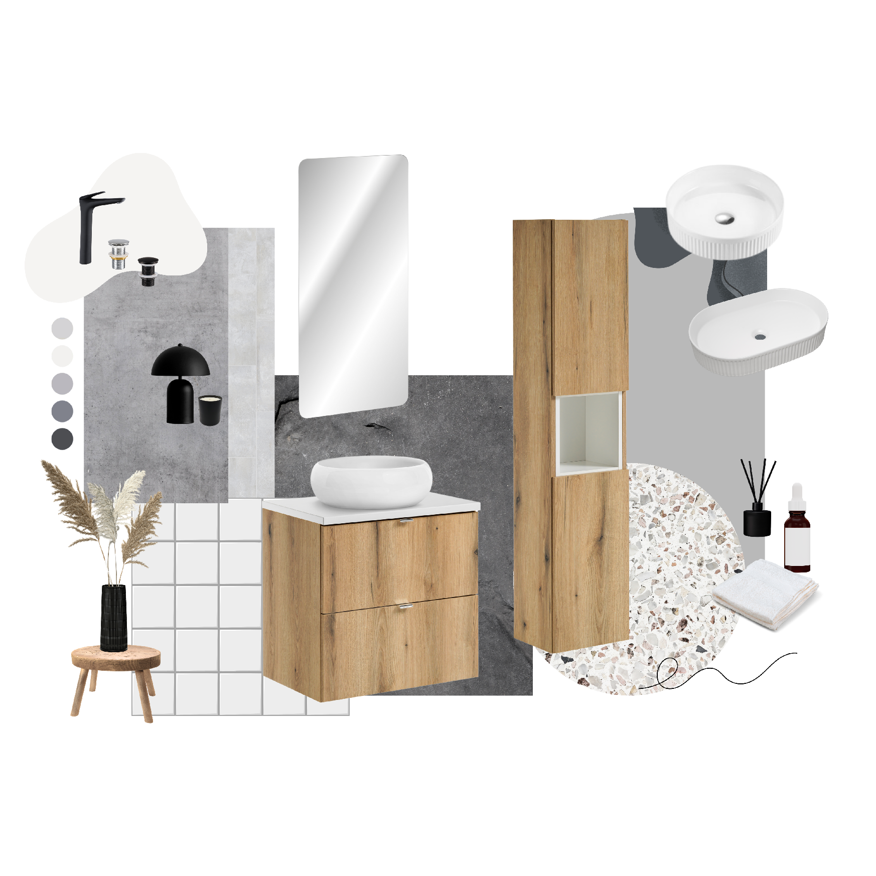 Comad Koupelnová skříňka pod deskové umyvadlo Nova Oak 60 dub coast evoke/bílá - Obrázek 2