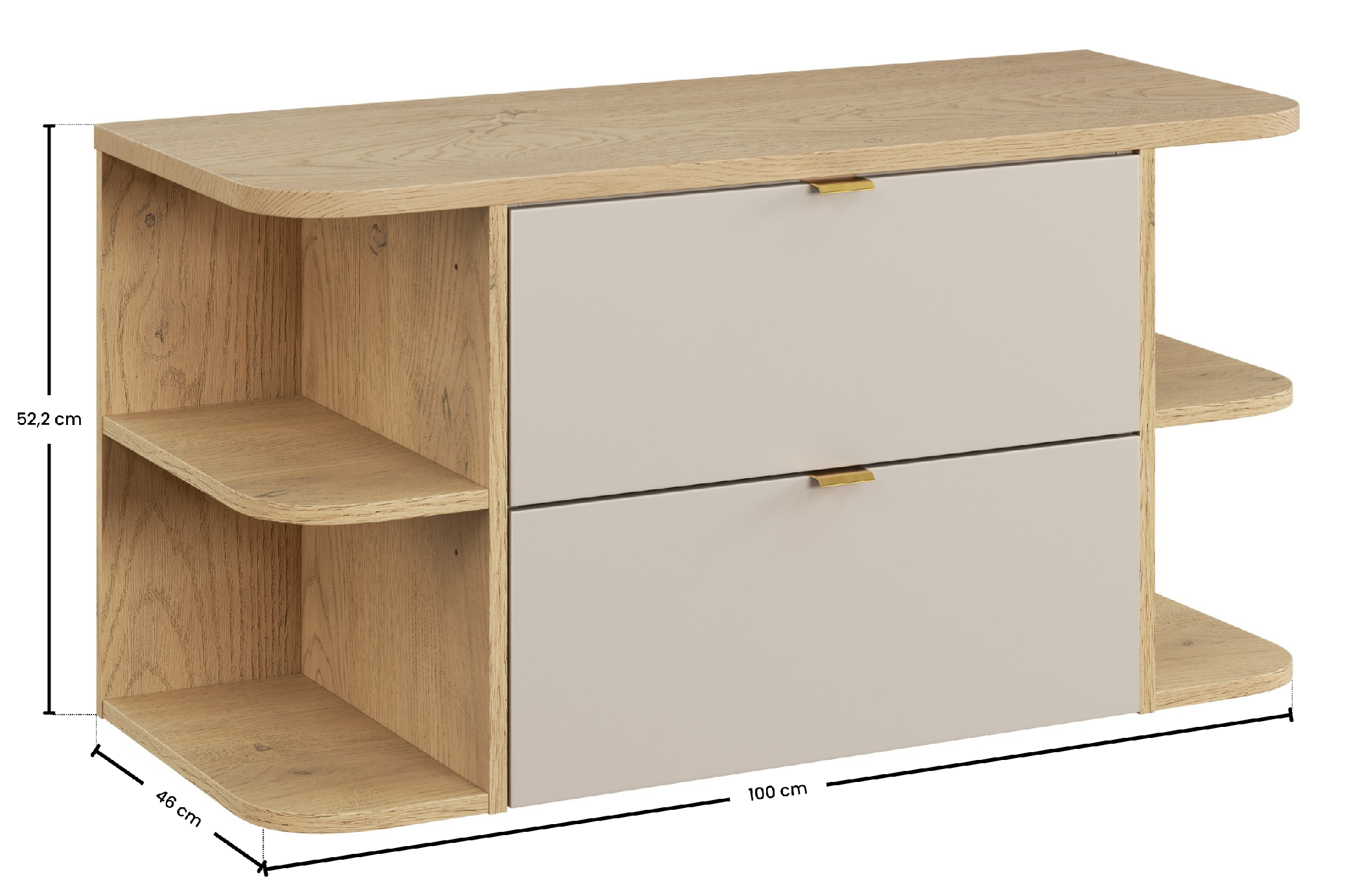 Comad Koupelnová skříňka pod deskové umyvadlo SET-DC B Cremona 100 kašmír/dub cremona - Obrázek 2