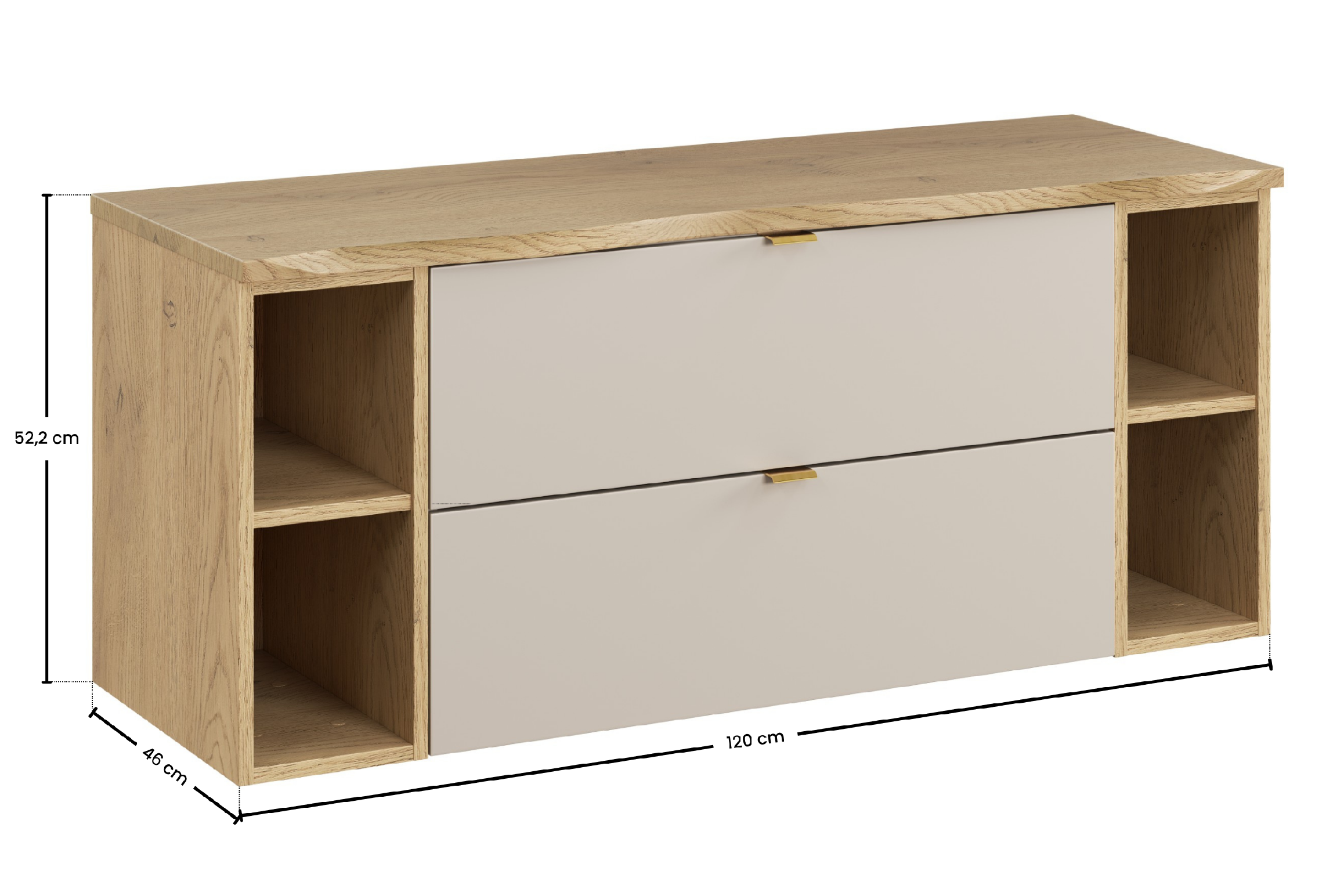 Comad Koupelnová skříňka pod deskové umyvadlo set Dalia Cashmere 120 kašmír/dub cremona - Obrázek 2