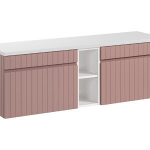 Comad Koupelnová skříňka pod deskové umyvadlo set Iconic Rose 140 antická růžová/bílá