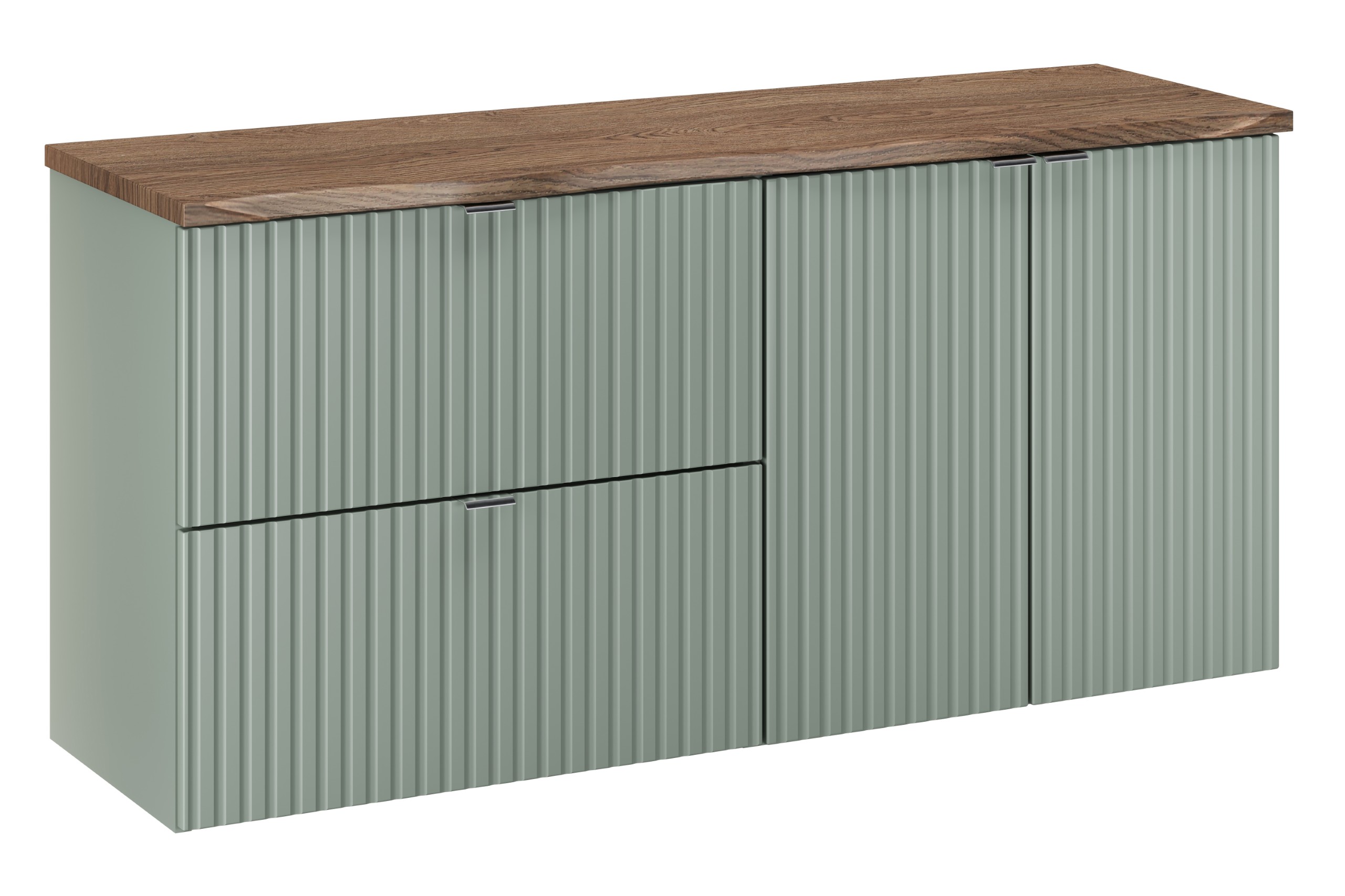 Comad Koupelnová skříňka pod deskové umyvadlo set Line Reed Green 120 zelená/dub cassela