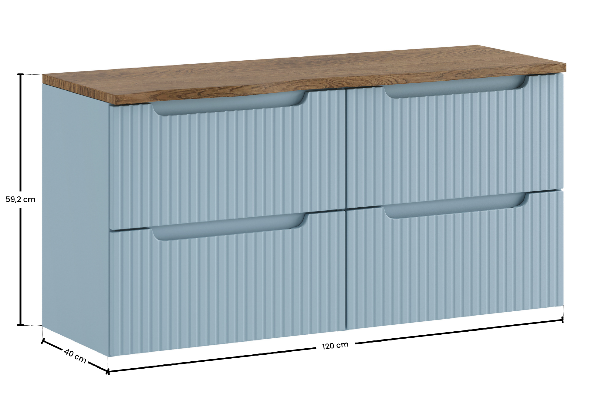 Comad Koupelnová skříňka pod deskové umyvadlo set Nova Denim 120 denim/dub cassela - Obrázek 2
