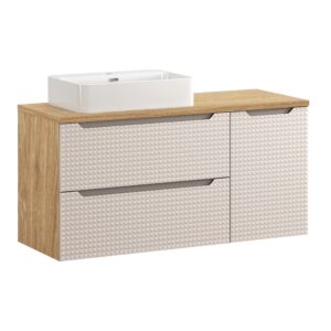 Comad Koupelnová skříňka s deskovým umyvadlem Luxor Beige 120 béžová/dub olejovaný