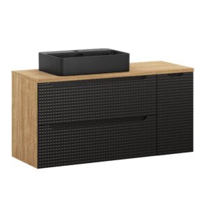 Comad Koupelnová skříňka s deskovým umyvadlem Luxor Black 120 černá/dub olejovaný
