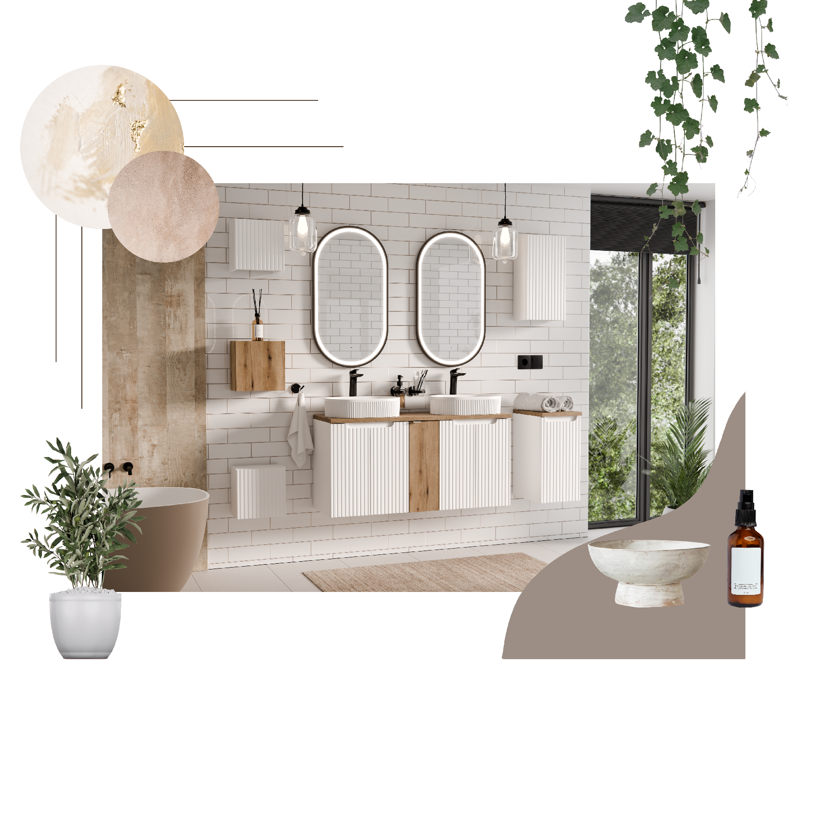 Comad Koupelnová skříňka s deskovým umyvadlem Nova White 80 bílá/dub coast evoke - Obrázek 2