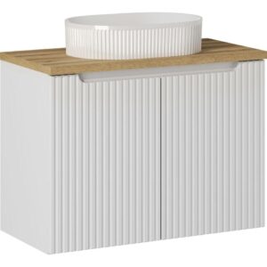 Comad Koupelnová skříňka s deskovým umyvadlem Nova White 80 bílá/dub coast evoke