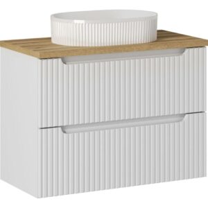Comad Koupelnová skříňka s deskovým umyvadlem Nova White 80 bílá/dub coast evoke